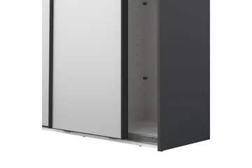 Takeru Garderobe med Spejl 119x220 cm - Sort - Opbevaring - Tøjopbevaring - Garderobeskabe