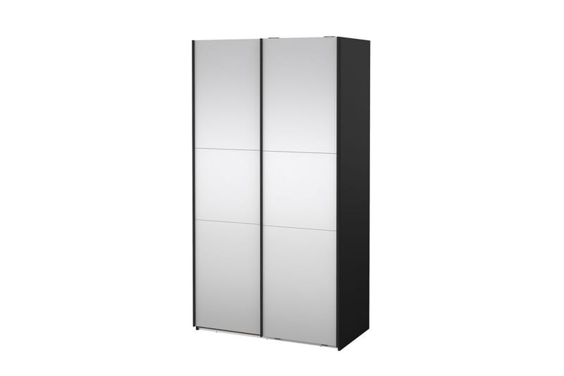 Takeru Garderobe med Spejl 119x220 cm - Sort - Opbevaring - Tøjopbevaring - Garderobeskabe