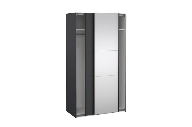 Takeru Garderobe med Spejl 119x221 cm - Grå - Opbevaring - Tøjopbevaring - Garderobeskabe