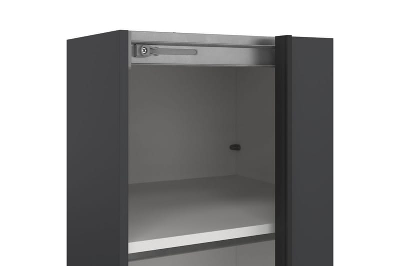 Takeru Garderobe med Spejl 119x221 cm - Grå - Opbevaring - Tøjopbevaring - Garderobeskabe