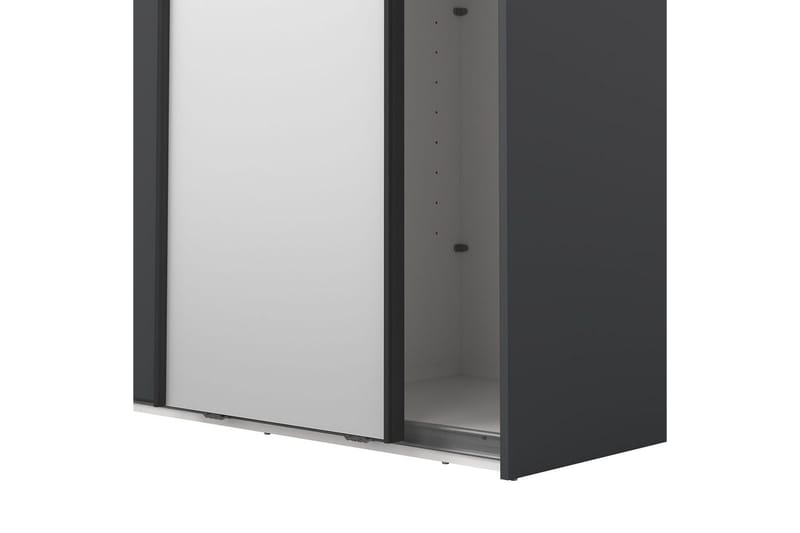 Takeru Garderobe med Spejl 119x221 cm - Grå - Opbevaring - Tøjopbevaring - Garderobeskabe