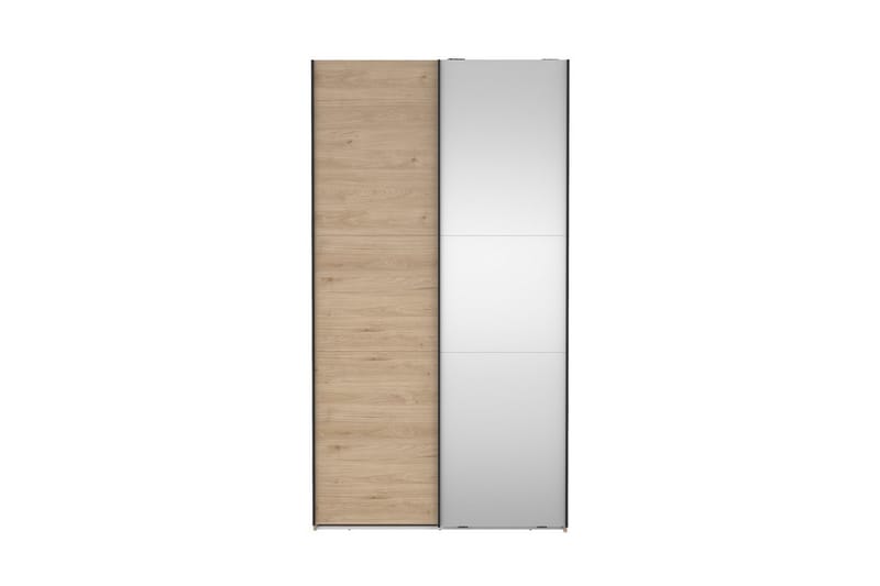 Takeru Garderobe med Spejl 119x221 cm - Gråfarvet træ - Opbevaring - Tøjopbevaring - Garderobeskabe