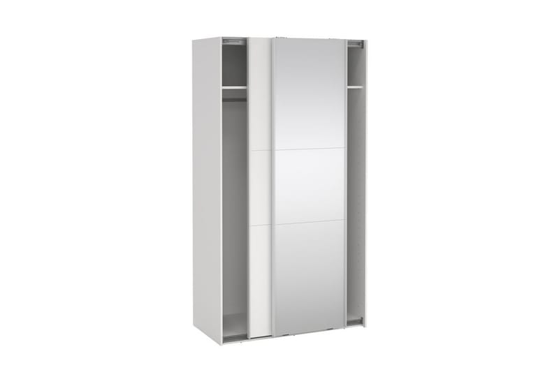 Takeru Garderobe med Spejl 119x221 cm - Hvid - Opbevaring - Tøjopbevaring - Garderobeskabe