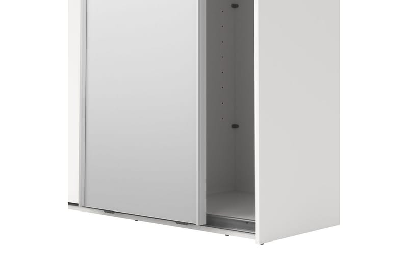 Takeru Garderobe med Spejl 119x221 cm - Hvid - Opbevaring - Tøjopbevaring - Garderobeskabe