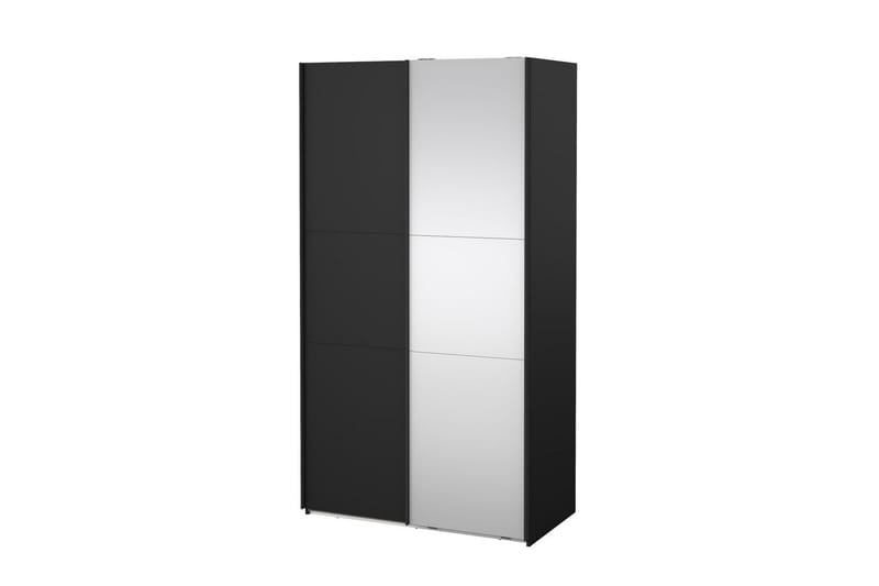 Takeru Garderobe med Spejl 119x221 cm - Sort - Opbevaring - Tøjopbevaring - Garderobeskabe