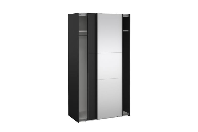 Takeru Garderobe med Spejl 119x221 cm - Sort - Opbevaring - Tøjopbevaring - Garderobeskabe