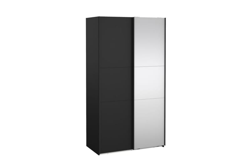 Takeru Garderobe med Spejl 119x221 cm - Sort - Opbevaring - Tøjopbevaring - Garderobeskabe