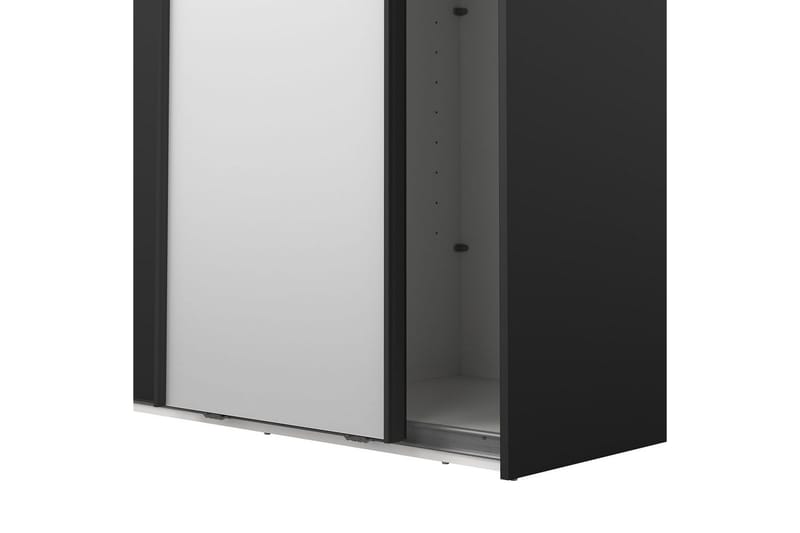 Takeru Garderobe med Spejl 119x221 cm - Sort - Opbevaring - Tøjopbevaring - Garderobeskabe