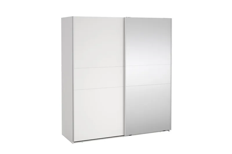 Takeru Garderobe med Spejl 179x200 cm - Hvid - Opbevaring - Tøjopbevaring - Garderobeskabe