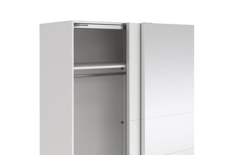 Takeru Garderobe med Spejl 179x200 cm - Hvid - Opbevaring - Tøjopbevaring - Garderobeskabe