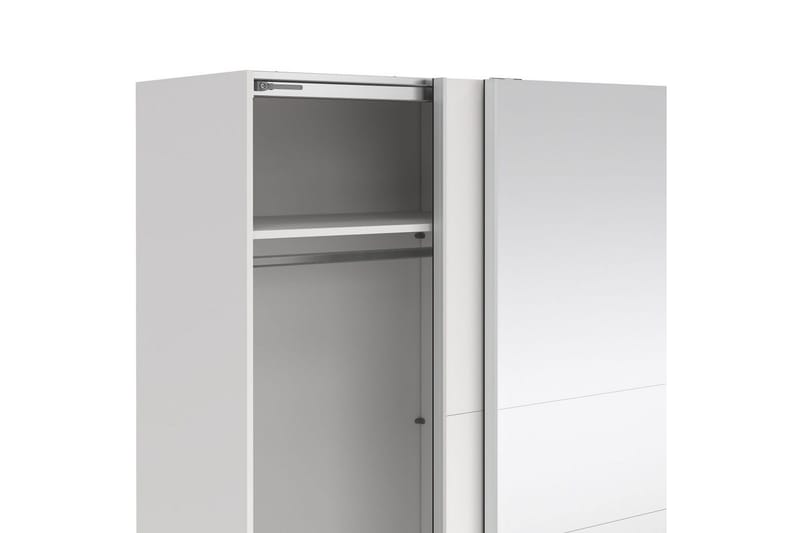 Takeru Garderobe med Spejl 179x200 cm - Hvid - Opbevaring - Tøjopbevaring - Garderobeskabe