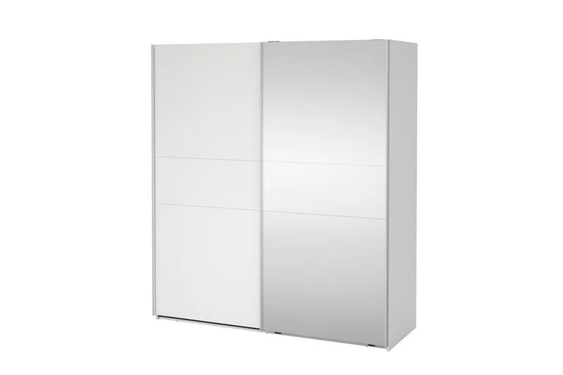 Takeru Garderobe med Spejl 179x200 cm - Hvid - Opbevaring - Tøjopbevaring - Garderobeskabe