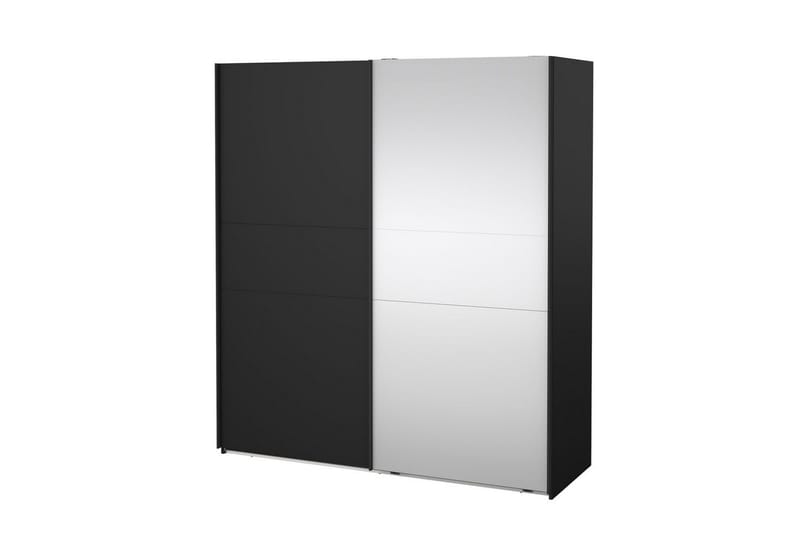 Takeru Garderobe med Spejl 179x200 cm, Sort