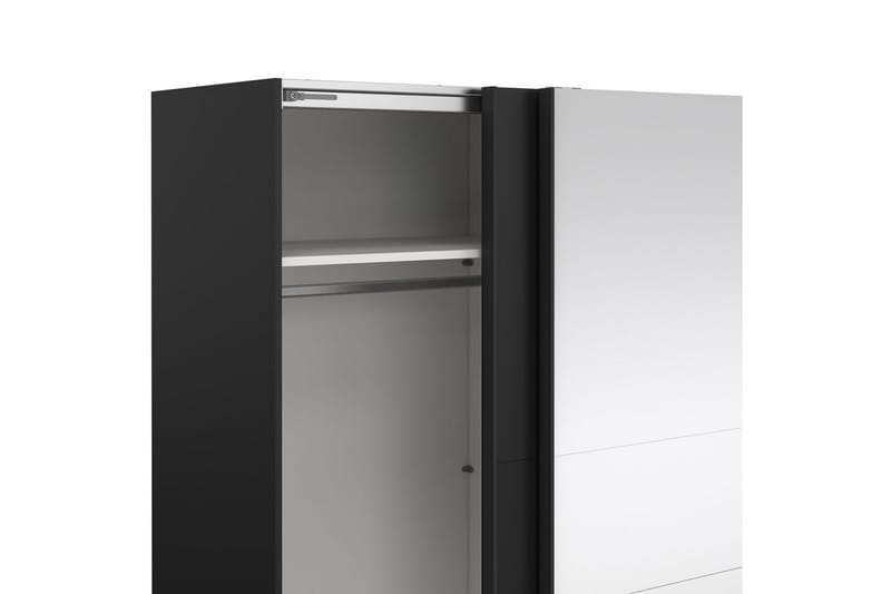 Takeru Garderobe med Spejl 179x200 cm - Sort - Opbevaring - Tøjopbevaring - Garderobeskabe