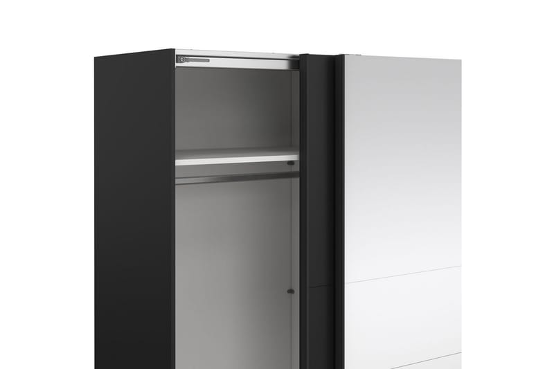 Takeru Garderobe med Spejl 179x200 cm - Sort - Opbevaring - Tøjopbevaring - Garderobeskabe