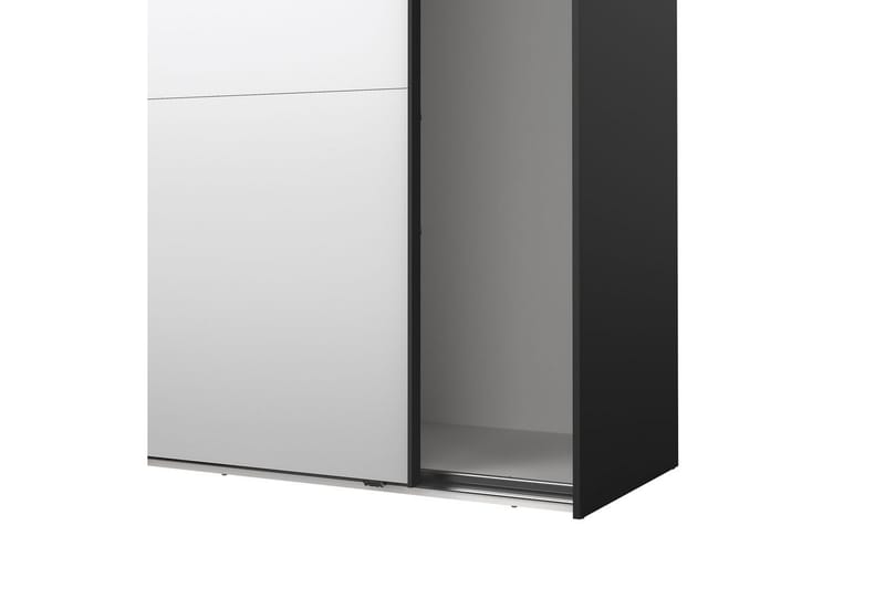 Takeru Garderobe med Spejl 179x200 cm - Sort - Opbevaring - Tøjopbevaring - Garderobeskabe