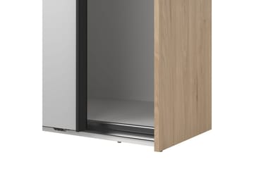 Takeru Garderobe med Spejl 179x220 cm - Natur - Opbevaring - Tøjopbevaring - Garderobeskabe