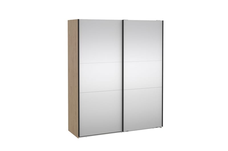 Takeru Garderobe med Spejl 179x220 cm - Natur - Opbevaring - Tøjopbevaring - Garderobeskabe