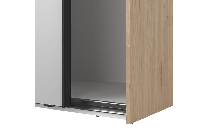 Takeru Garderobe med Spejl 179x220 cm - Natur - Opbevaring - Tøjopbevaring - Garderobeskabe