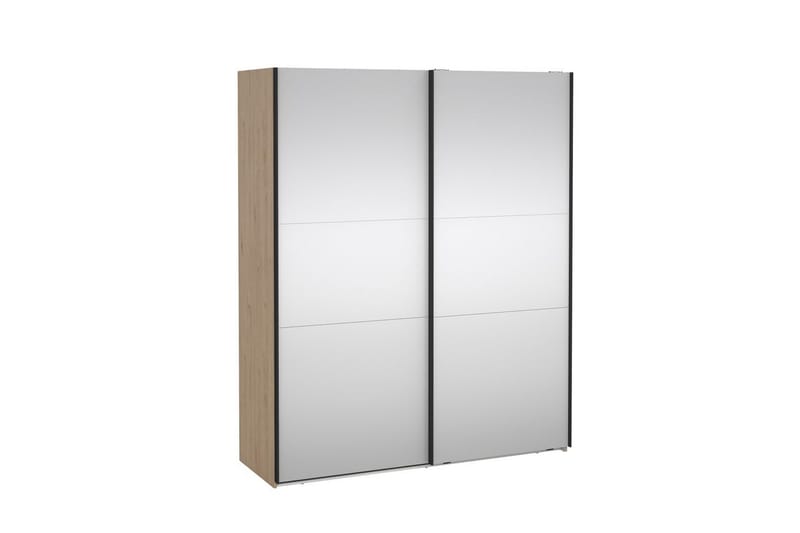 Takeru Garderobe med Spejl 179x220 cm - Natur - Opbevaring - Tøjopbevaring - Garderobeskabe