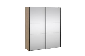 Takeru Garderobe med Spejl 179x220 cm - Natur - Opbevaring - Tøjopbevaring - Garderobeskabe