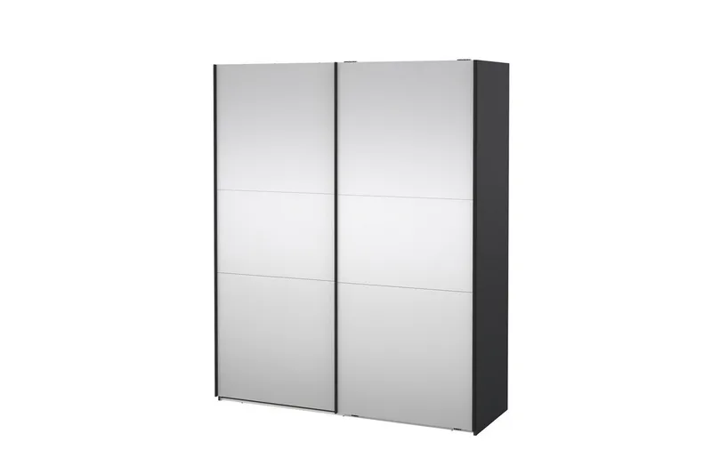 Takeru Garderobe med Spejl 179x220 cm, Sort