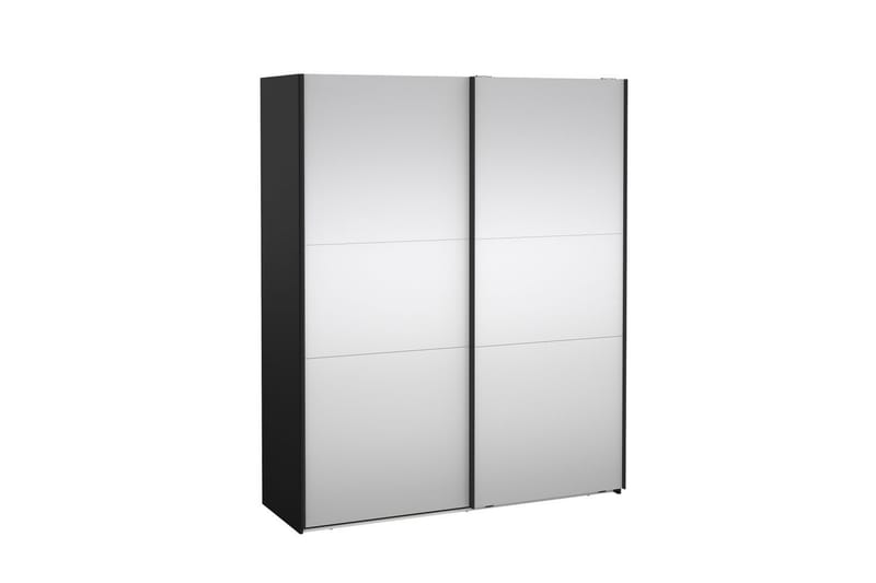 Takeru Garderobe med Spejl 179x220 cm - Sort - Opbevaring - Tøjopbevaring - Garderobeskabe