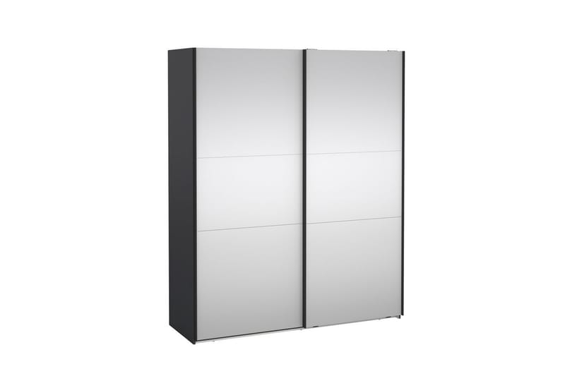 Takeru Garderobe med Spejl 179x220 cm - Sort - Opbevaring - Tøjopbevaring - Garderobeskabe