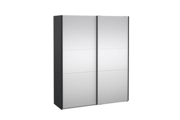 Takeru Garderobe med Spejl 179x220 cm - Sort - Opbevaring - Tøjopbevaring - Garderobeskabe