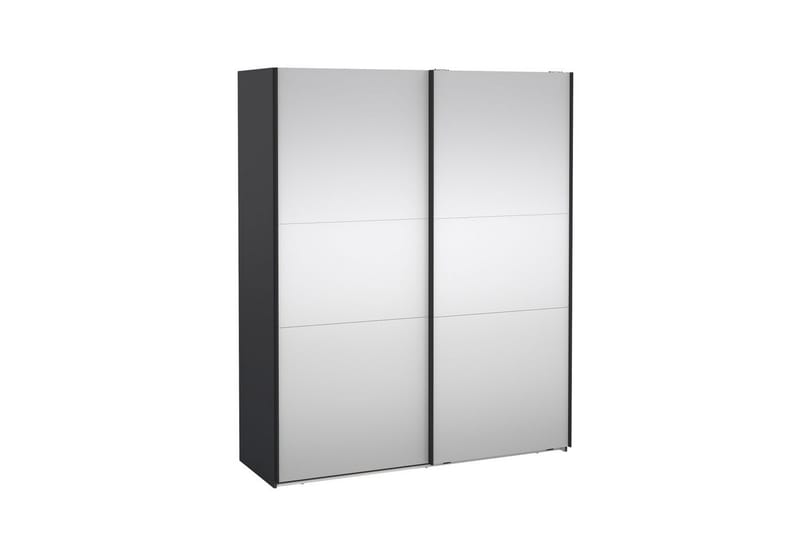 Takeru Garderobe med Spejl 179x220 cm - Sort - Opbevaring - Tøjopbevaring - Garderobeskabe