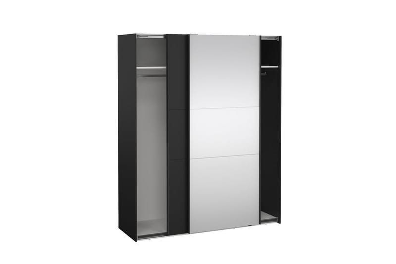 Takeru Garderobe med Spejl 179x221 cm - Askegrå - Opbevaring - Tøjopbevaring - Garderobeskabe
