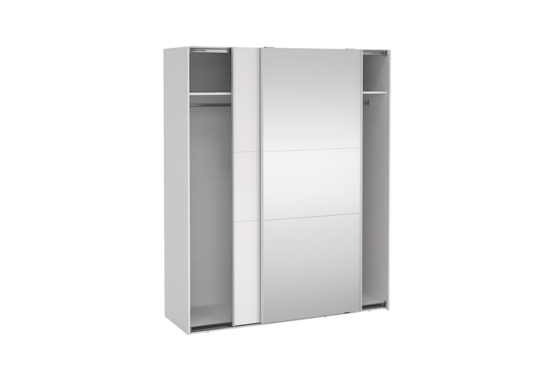 Takeru Garderobe med Spejl 179x221 cm - Hvid - Opbevaring - Tøjopbevaring - Garderobeskabe