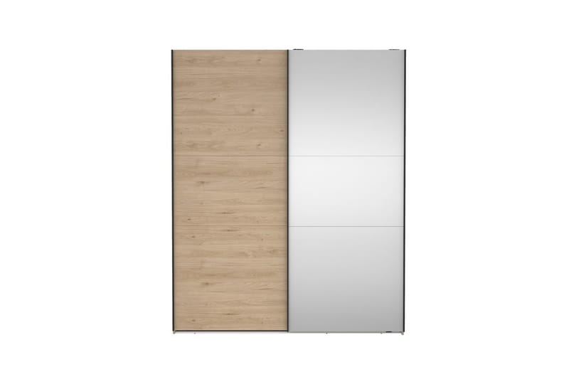 Takeru Garderobe med Spejl 179x221 cm - Natur - Opbevaring - Tøjopbevaring - Garderobeskabe