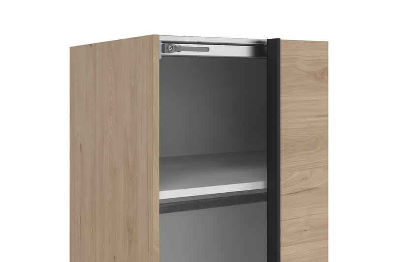 Takeru Garderobe med Spejl 179x221 cm - Natur - Opbevaring - Tøjopbevaring - Garderobeskabe
