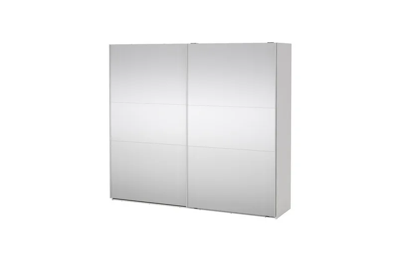 Takeru Garderobe med Spejl 244x220 cm - Hvid - Opbevaring - Tøjopbevaring - Garderobeskabe