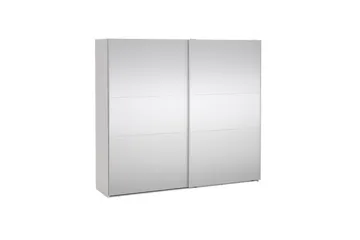 Takeru Garderobe med Spejl 244x220 cm - Hvid - Opbevaring - Tøjopbevaring - Garderobeskabe