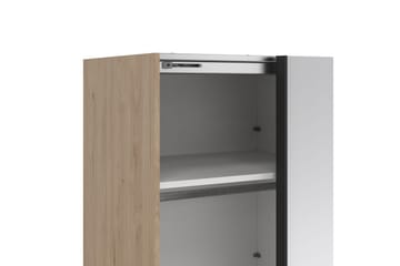 Takeru Garderobe med Spejl 244x220 cm - Natur - Opbevaring - Tøjopbevaring - Garderobeskabe