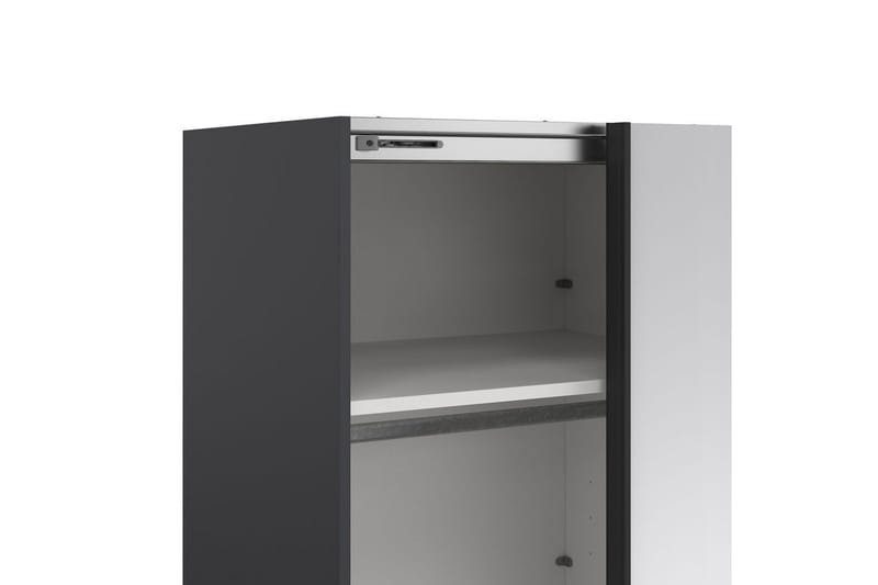 Takeru Garderobe med Spejl 244x220 cm - Sort - Opbevaring - Tøjopbevaring - Garderobeskabe