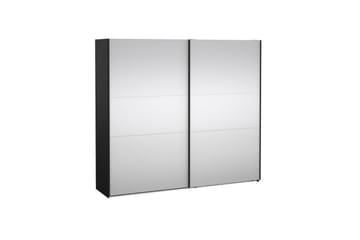 Takeru Garderobe med Spejl 244x220 cm - Sort - Opbevaring - Tøjopbevaring - Garderobeskabe