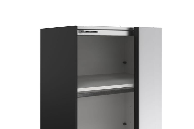 Takeru Garderobe med Spejl 244x220 cm - Sort - Opbevaring - Tøjopbevaring - Garderobeskabe