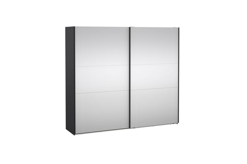 Takeru Garderobe med Spejl 244x220 cm - Sort - Opbevaring - Tøjopbevaring - Garderobeskabe
