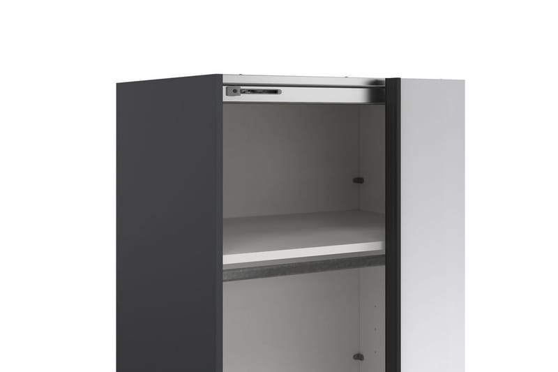 Takeru Garderobe med Spejl 244x220 cm - Sort - Opbevaring - Tøjopbevaring - Garderobeskabe