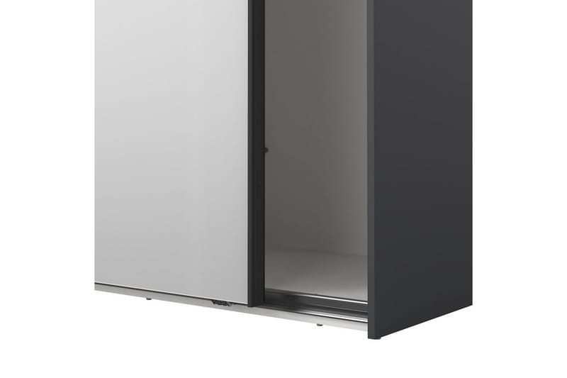 Takeru Garderobe med Spejl 244x220 cm - Sort - Opbevaring - Tøjopbevaring - Garderobeskabe