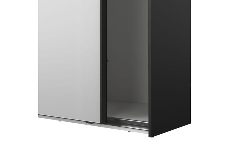 Takeru Garderobe med Spejl 244x220 cm - Sort - Opbevaring - Tøjopbevaring - Garderobeskabe