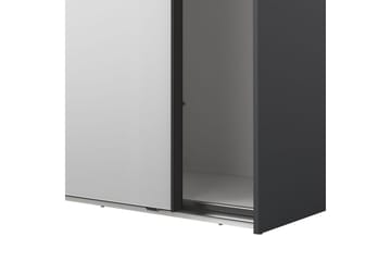 Takeru Garderobe med Spejl 244x220 cm - Sort - Opbevaring - Tøjopbevaring - Garderobeskabe