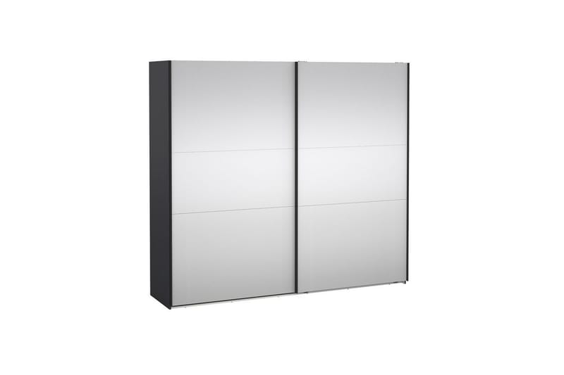 Takeru Garderobe med Spejl 244x220 cm - Sort - Opbevaring - Tøjopbevaring - Garderobeskabe