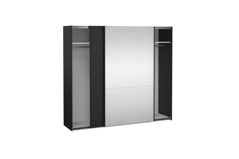 Takeru Garderobe med Spejl 244x221 cm - Askegrå - Opbevaring - Tøjopbevaring - Garderobeskabe