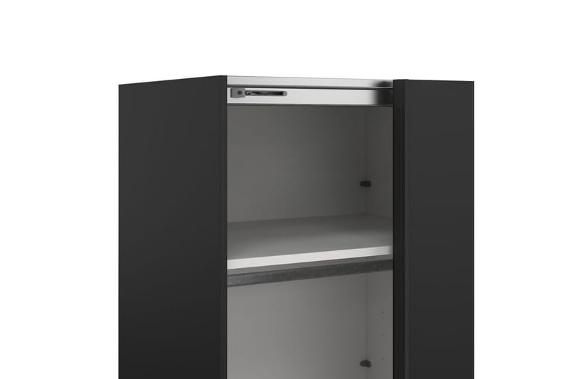Takeru Garderobe med Spejl 244x221 cm - Askegrå - Opbevaring - Tøjopbevaring - Garderobeskabe