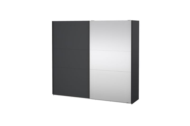 Takeru Garderobe med Spejl 244x221 cm - Grå - Opbevaring - Tøjopbevaring - Garderobeskabe