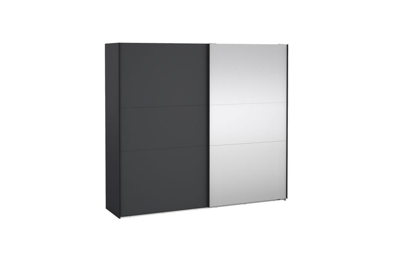 Takeru Garderobe med Spejl 244x221 cm - Grå - Opbevaring - Tøjopbevaring - Garderobeskabe